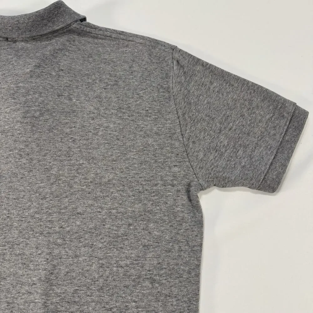 VTG Polo Ralph Lauren Slim Fit Short Sleeve Polo Mens S Gray Cotton White Pony